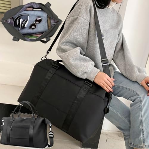 Popularate High-Capacity Double-Layer Wet Separation Travelling Bag,Travel Duffel Bag,Travel Duffle Bag,Waterproof Weekender Bag Carry On Tote Bags for Women (Green)4