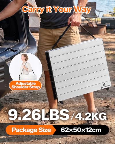 Sportneer Mesa de Camping Plegable Portátil de Aluminio 35.4"x23.6" con Diseño de Apertura Rápida y 3 Alturas Ajustables para Camping, Picnic, Pesca y BBQ miniatura 6