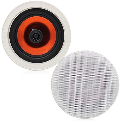 Herdio Altavoces de techo de 6.5 pulgadas, 300 W, para baño, cocina, dormitorio, porches cubiertos Cover