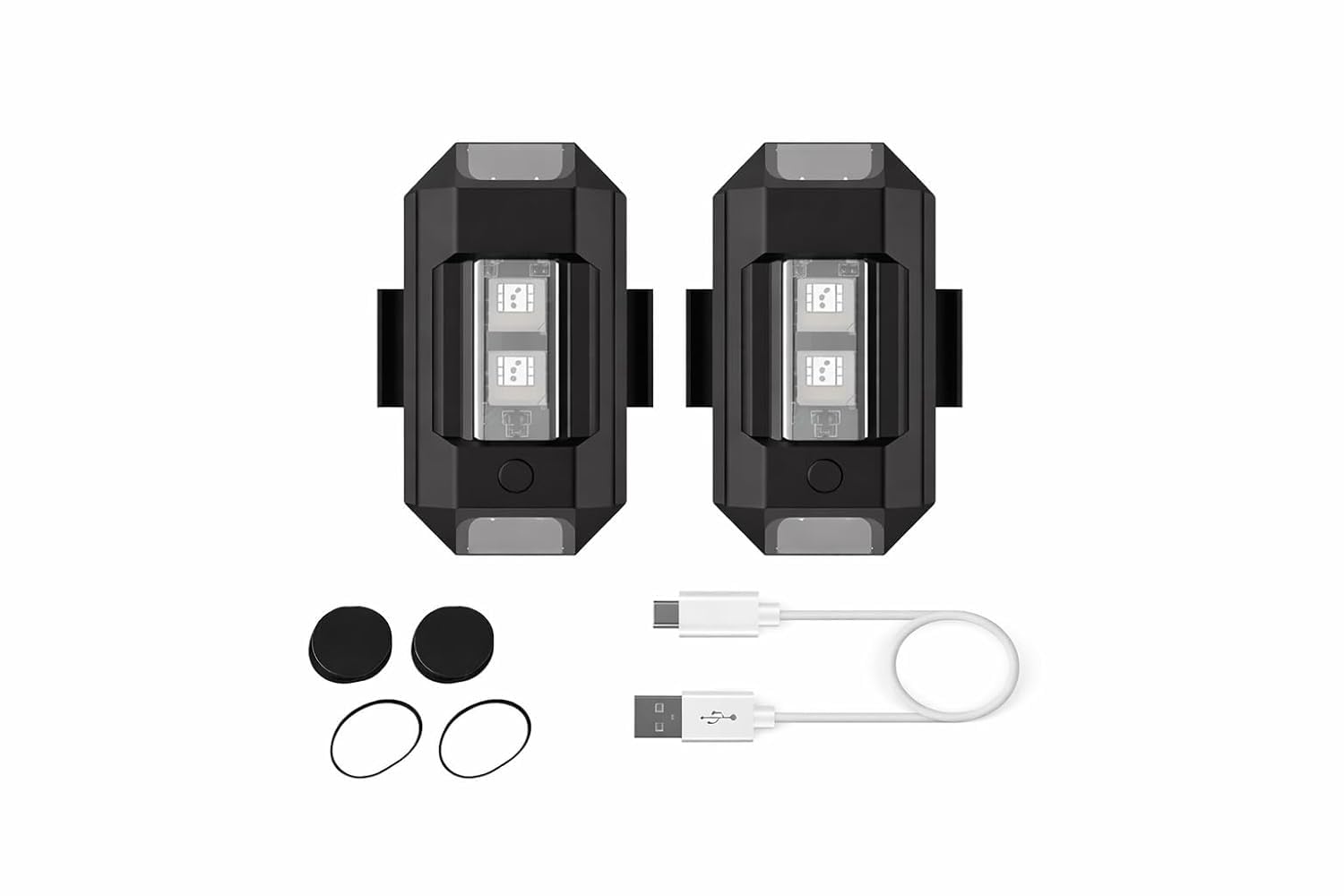 EDNITA Aluminium Airplane Light 7 Colors USB Rechargeable | Waterproof LED Warning Strobe Blinker | Universal Safety Signal Light for Bike, Car, Bicycle, Drone & Helmet-Multicolor (Pack 2)-picture-21