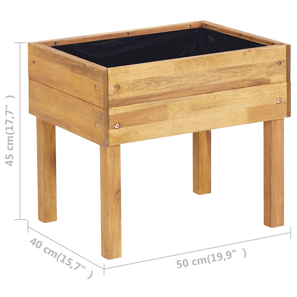 (Blitzlie ferung) con compartimento de almacenamiento, jardinera para balcón, terraza, macetero, jardinera, macetero, 50 x 40 x 45 cm, madera maciza de acacia