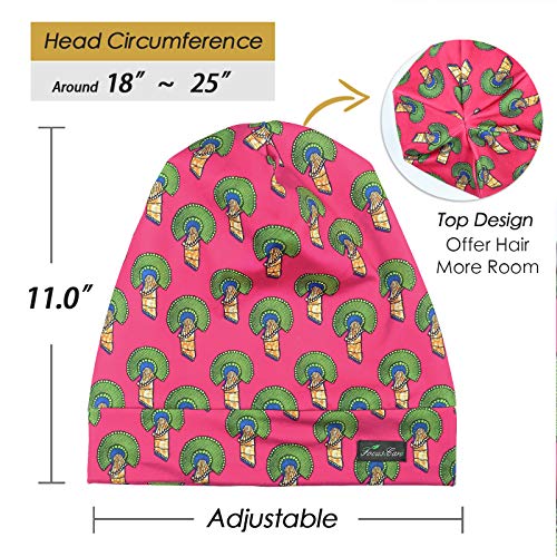 Image of Satin Lined Sleep Slouchy Cap Curly Girl Slap Headwear Gifts For Frizzy Hair Women