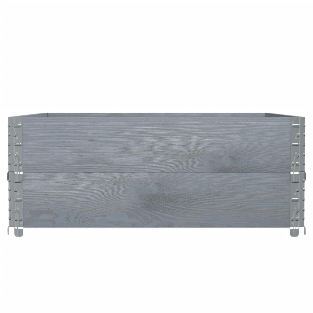INLIFE Paletten-Aufsatzrahmen 2 STK. Grau 100x100 cm Massivholz Kiefer,Wirtschaft & Industrie,Materialbeförderung,Paletten & Ladeflächen,Grau,20 KG,4010291