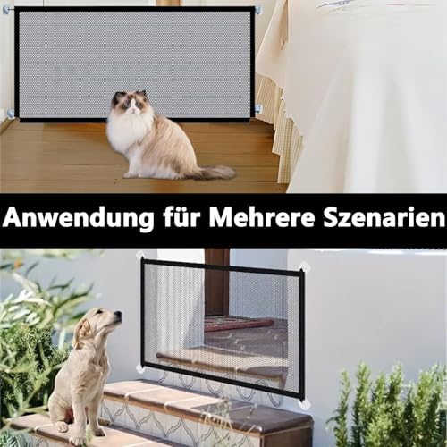 Treppenschutzgitter,Treppenschutzgitter Ohne Bohren Türgitter Türschutzgitter Türschutzgitter Ohne Bohren Treppengitter,Treppenschutzgitter Ausziehbar für Treppen Türen Terrasse(110x 72cm,Schwarz)