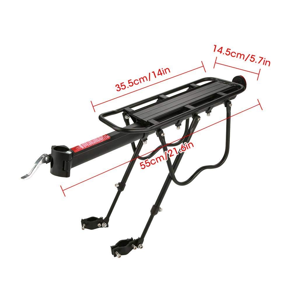 Estink Bagażnik Rowerowy Tylny, Regulowany, Aluminium, 25 kg Ładowność, do Roweru Górskiego, Cargo