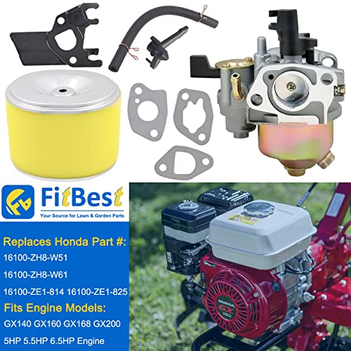 Fitbest Carburetor With Air Filter Intake Manifold For Honda Gx160 5.5Hp Gx200 6.5 Hp Engine Carb Replaces# 16100-Zh8-W61 #TOP1