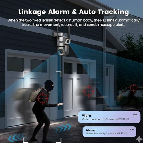 Image of DDLC 6MP Smart WiFi Dual Lens Outdoor PTZ CCTV Camera | 360 View| Color Night Vision | Two Way Audio | Wireless Home Security Camera with Mobile App V380 Pro (Dual Lens PTZ)