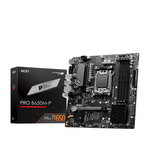 MSI Pro B650M-P Placa Base, ATX, Soporta Procesadores AMD Ryzen Serie 7000, AM5, Memoria DDR5 Boost...