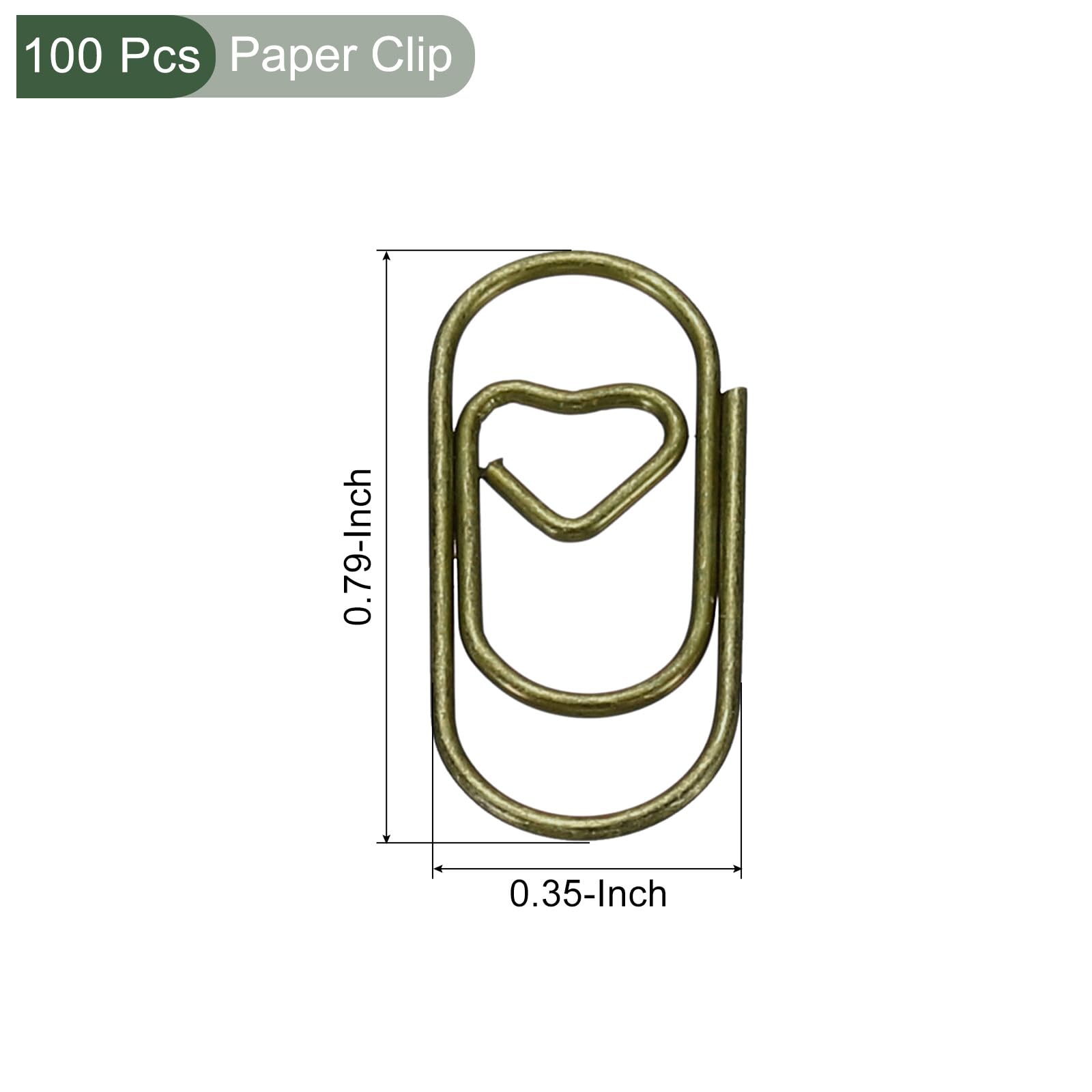 YOKIVE 100 Pcs Paper Clip, Heart-Shaped Clips, Keep Table Neat, Great for Office Art, Home, Daily Use (Bronze Tone, 0.8-inch) - Image 2