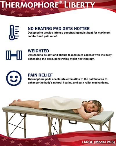 USA-Made Thermophore Liberty Plus Moist Heating Pad for Pain Relief - 14 x 27 with Auto Shut Off
