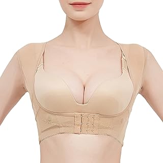 Chest Brace Up for Women Posture Corrector Back Brace Push Up Bra Back Chest Support Sleeveless Tank Top (Yellow, Medium)