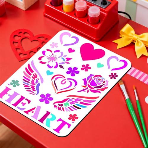 Plantillas de corazón de PET reutilizables que eliminan errores al pintar madera de bodas 3