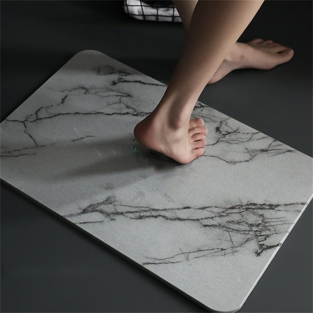 Tappetino assorbente in diatomite, 40 x 30 cm, per bagno e cucina, ad asciugatura rapida, assorbe l'umidità con design a bassa manutenzione (bianco)