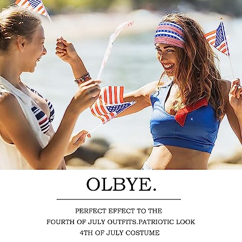 Olbye 4Th Of July Headbands Usa Patriotic Hair Accessories American Flag Headband Wide Knotted Turban Head Band Non Slip Elastic Hairband Red White And Blue Bandana Stars And Stripes Head Bands Independence Day Party Decorations Hairbands Fourth Of July Accessories For Women And Girls Pack Of 4 thumb #6