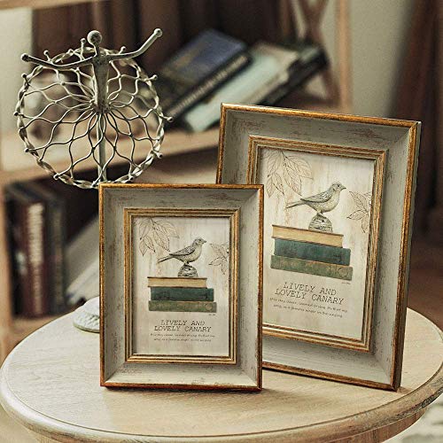 Afuly 4X6 Picture Frame Antique Vintage Gold Sage Green Single Photo Frame For Desk Wall Exhibition Gallery Artworks Portrait Landscape Unique Wedding Gifts Father‘s Day Birthday For Father Mom Grandma Family Or Friends #TOP2