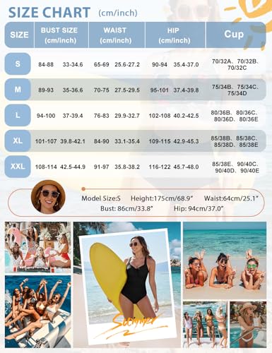 Nadeer Badeanzug Damen Bauchweg Große Größen Badeanzüge High Waist Push Up V Ausschnitt Bademode Shape One Piece Swimsuits Sport(Violett Rot,M) 6