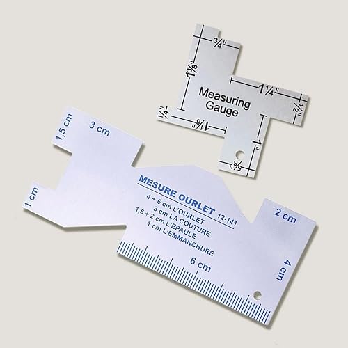 Miniatura 4 de Medidor de medición de costura de metal, regla de costura, herramienta de tejer, accesorios de costura para manualidades de costura (B) reglas de