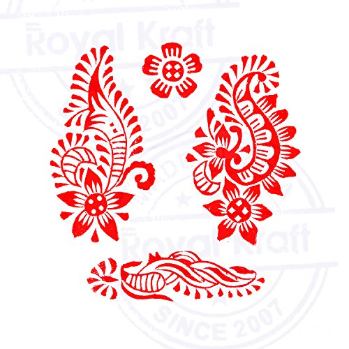 Urban Shapes Floral and Finger Wood Block Print Stamps (Set of 4) Htag1759