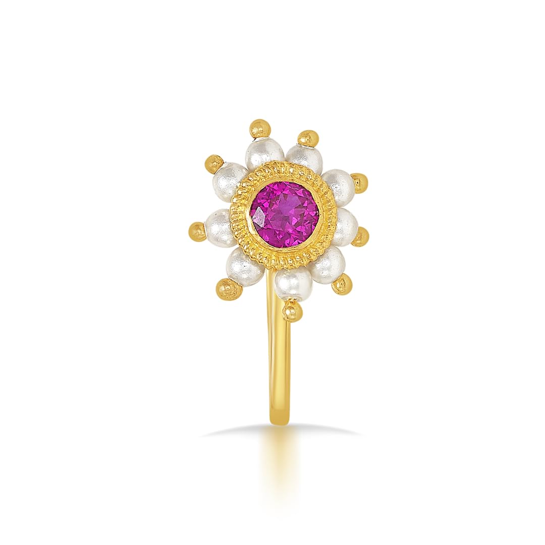 P.N.Gadgil Jewellers 22 Karat (916) Yellow BIS Hallmarked Stone Studded Gold Moti Nath For Women GNTH05-image-22