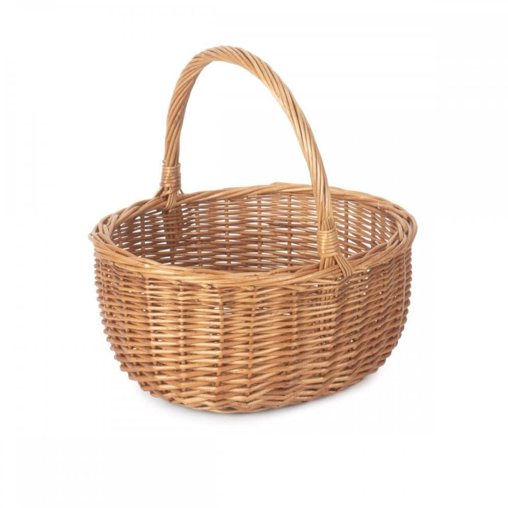 Cestino Ovale in Vimini Nero 36 x 30 x 19 per Bici Bicicletta Ciclo