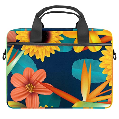 Sacoche ordinateur portable 13-14 pouces avec bandoulière et motif jaune multicolore