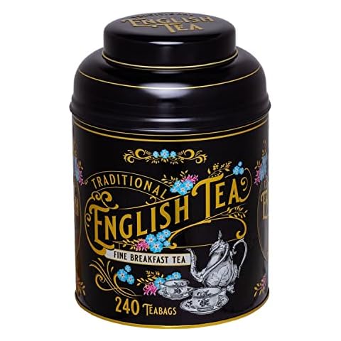 New English Teas Vintage Victorian Tea Tin with 240 Teabags Cover