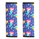 2 Pack Seat Belt Covers for Kids, FRRIOTN Soft Comfort Seat Belt Cushion for Children, Cute Cartoon