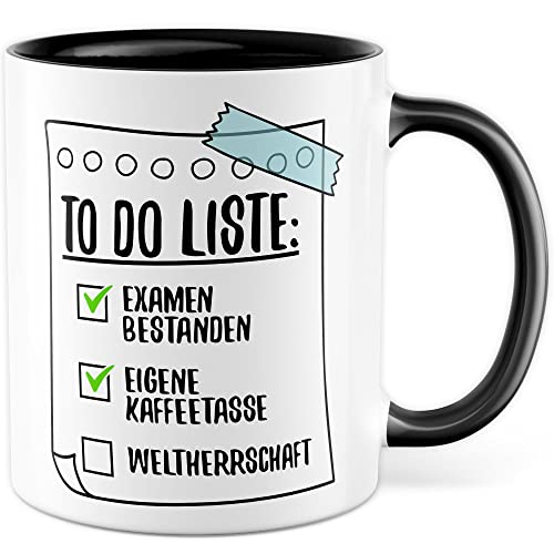 Examen Tasse Geschenk, To Do-Liste Examen bestanden examenspr&uuml;fung Staatsexamen Kaffee-Becher
