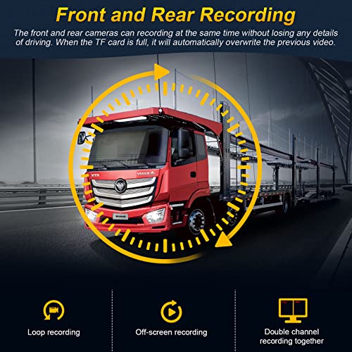 Amtifo Dash Cam Front And Rear - Wireless Rv Backup Camera On-Dashboard Cameras 1080P 7 Inch Monitor For 5Th Wheel Truck Trailer,Loop Recording With 32Gb Tf Card At1 #TOP6