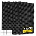 4 Pack Sound Proof Foam Panels 48x24x2 Acoustic Foam Panels Egg Crate Foam for Walls Soundproof Studio Noise Thermal Insulation Soundproofing Waterproof with Adhesive Stickers