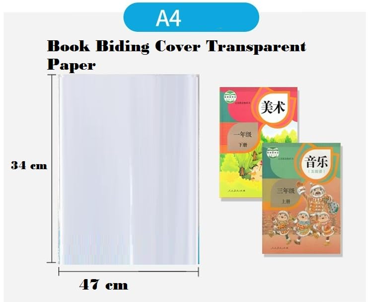 FYCAN Book Cover, 20 Pieces Transparent, Textbooks Waterproof Soft Plastic Book Self-Adhesive, Tear-Resistant Notebook Protector Book Cover for Students, Durable, Easy to Use -A4-34 x 47cm-1 1