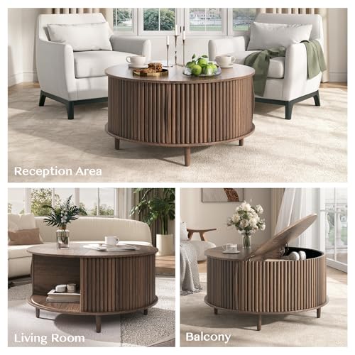JOINICE Round Fluted Coffee Table