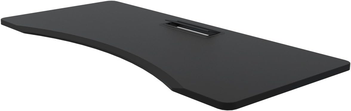 DEVAISE Curve Desktop Tabletop for Standing Desk Frame, 148cm W x 67cm D x 25mm Thickness, Black