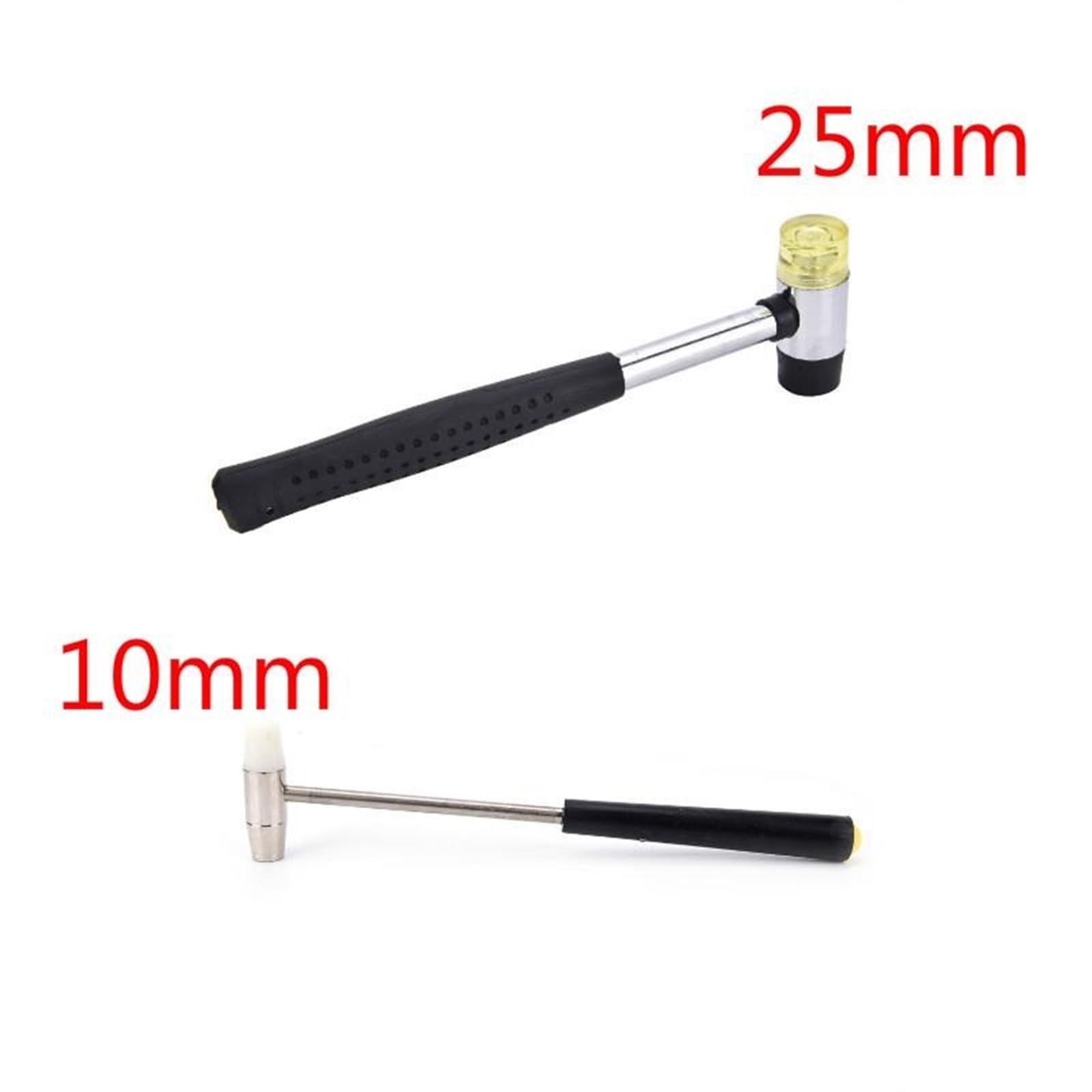 młotek gumowy, 10mm 25mm Mini Dwustronny Gumowy Młotek Domowy Nylonowa Głowica Ręczny Narzędzie do Biżuterii/Rzemiosła/DIY(25mm)