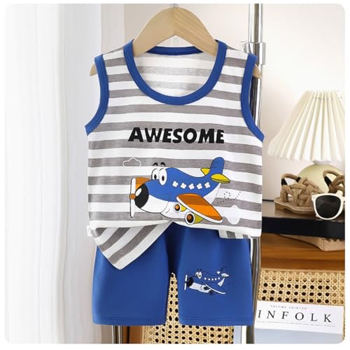Image of Toddler Boys 4PCs Tank Top and Shorts Set Summer Clothes Cotton Outfits