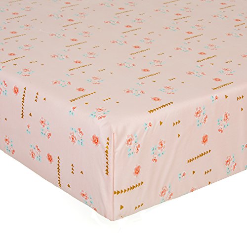 Glenna Jean Cottage Collection Audrey Fitted Sheet, Pink Floral #TOP7
