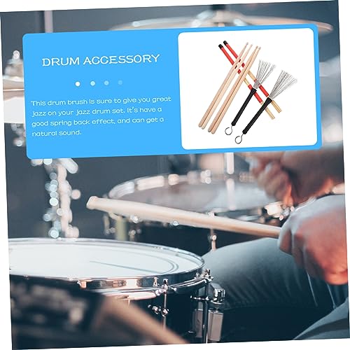Conjunto de baquetas y cepillos para batería Kisangel, ideal para principiantes y músicos de jazz, incluye bolsa de almacenamiento miniatura 4