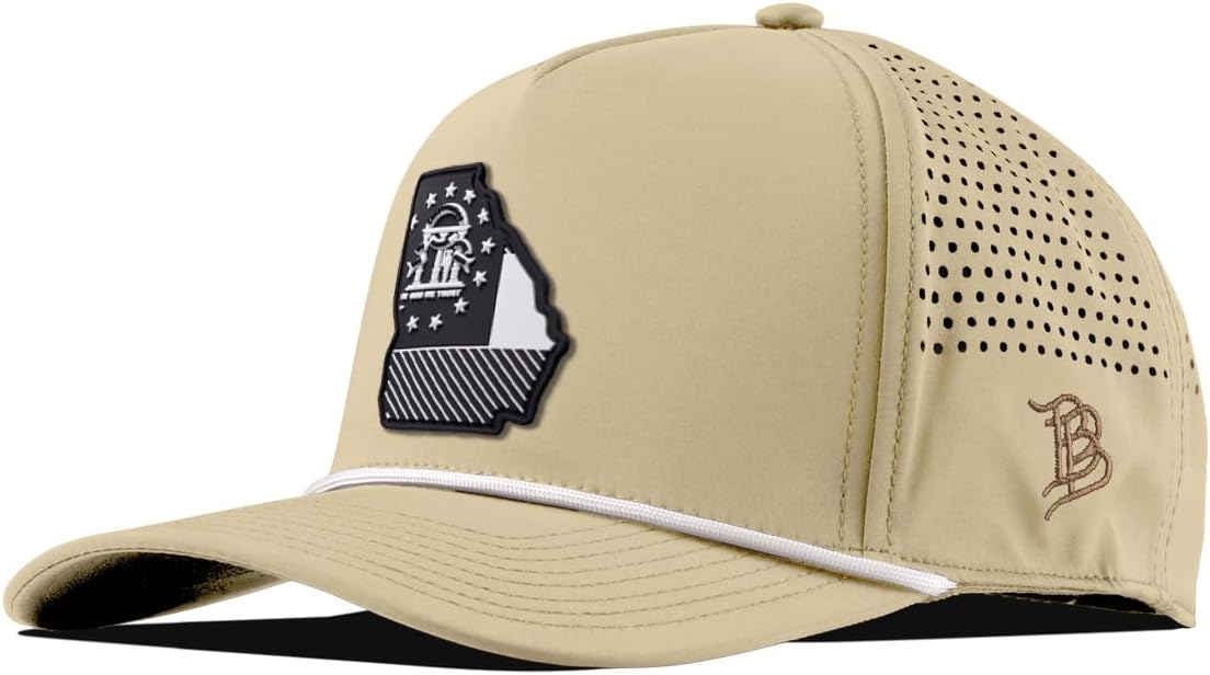 Branded Bills Georgia Vintage PVC Curved 5 Panel Rope Hat for Men | Baseball Cap