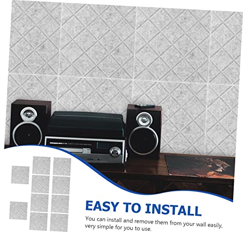 10pcs paneles acústicos autoadhesivos romboidales, insonorización y absorción de sonido, aislamiento de poliéster de alta densidad para estudio en casa y oficina miniatura 3