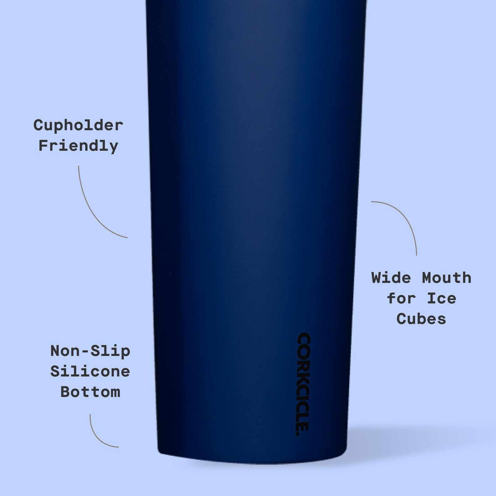 Corkcicle Sport Canteen - Keeps Drinks Cold 25 Hours - Stainless Steel Water Bottle - Triple-Insulated - Spill-Proof - Summer Drinkware Gift - Keeps Drinks Ice Cold - 32 oz - Midnight Navy