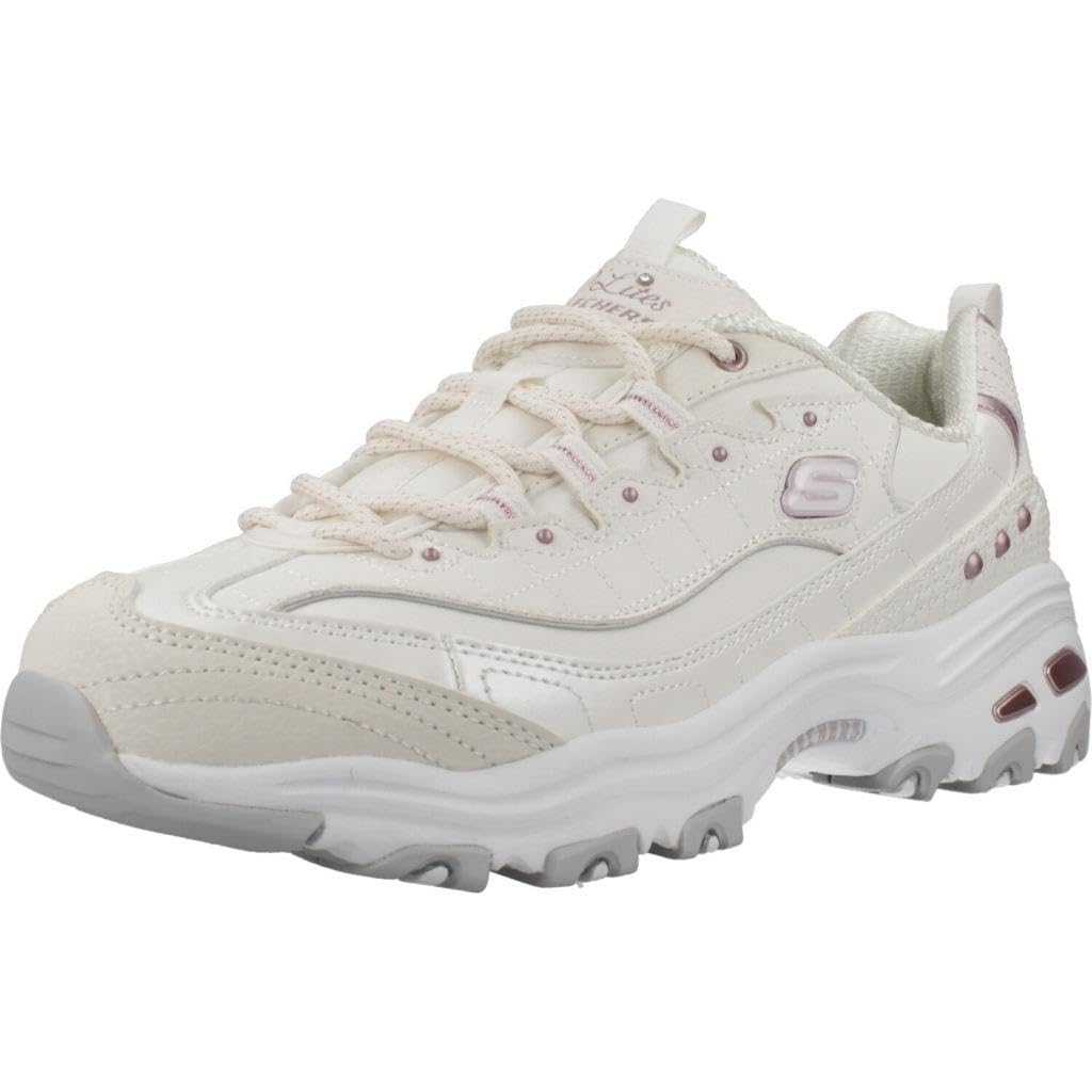 Skechers Women's D'Lites Trainer, White, 6 UK