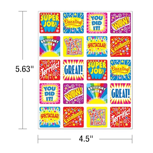 Carson Dellosa 120 Inspirational Stickers for Kids, 6 Sheets of Incentives Wi...