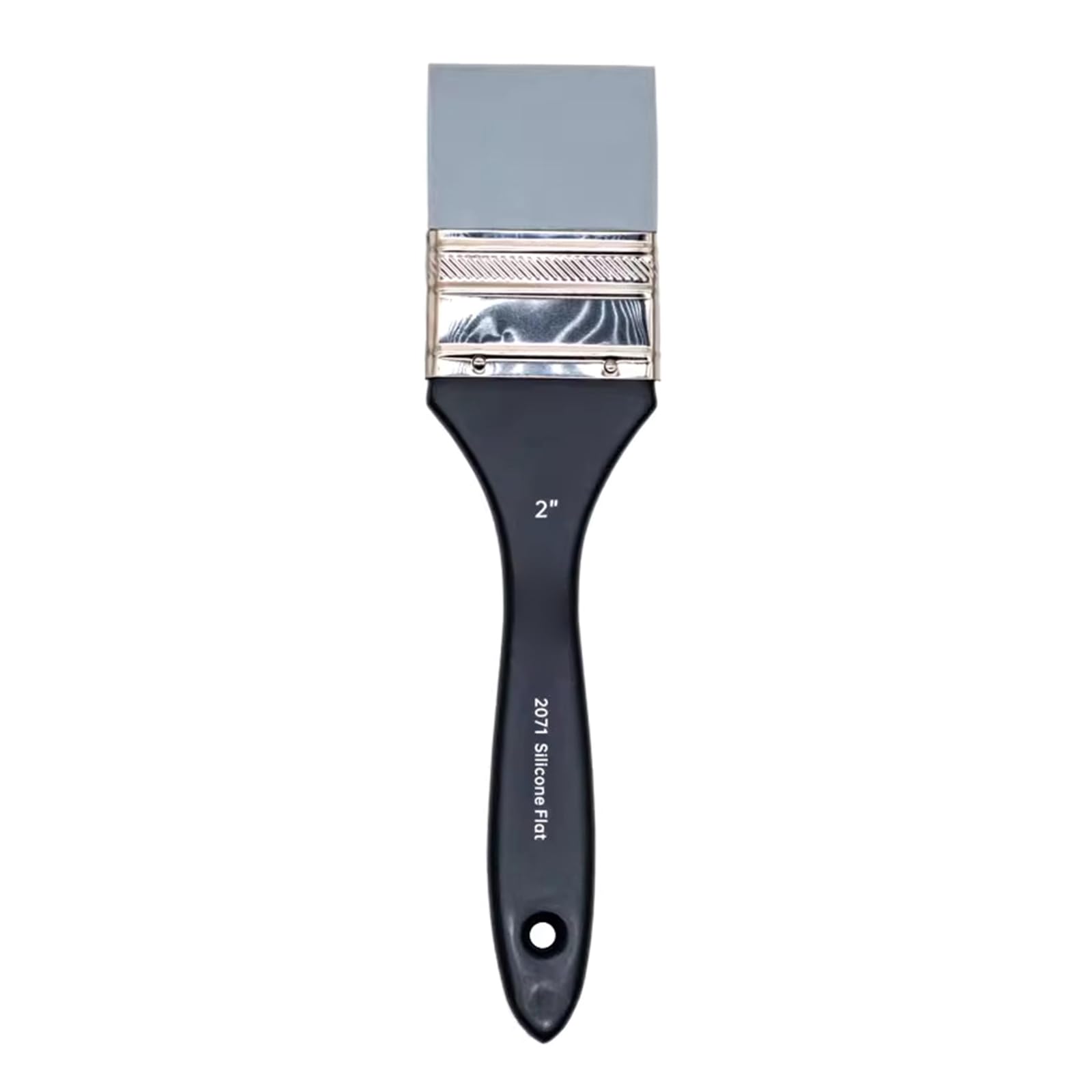 Flat Tip Silicone Brush with Wood Handle Painting Tool for Oil Acrylic Watercolor Paint Craft Project Brush