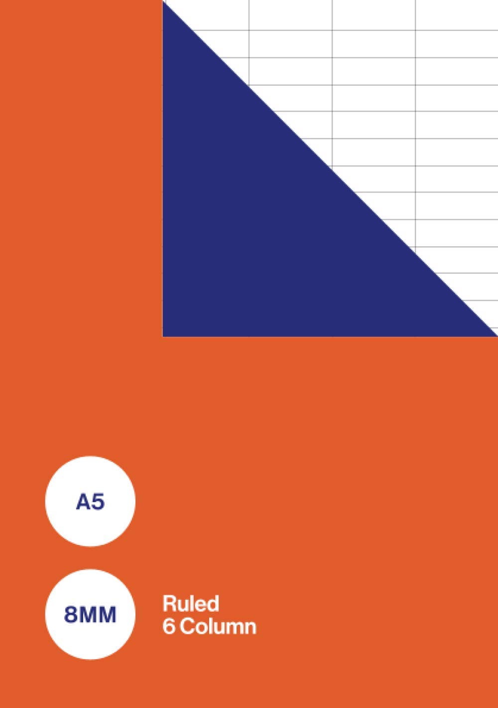 A5 8mm Ruled 6 Column: Small Lined Notebook / Exercise Book / Journal with Six Columns