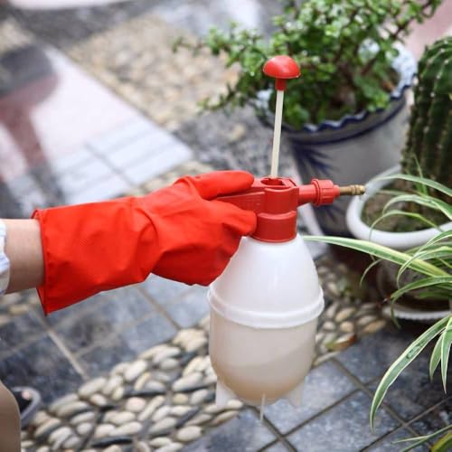 Image of Natural Rubber Household Gloves - Reusable & Waterproof for Cleaning, Dishwashing, Kitchen & Bathroom Use - Comfortable Fit with Non-Slip Grip - Durable & Long-Lasting (Red, 1 Pair)