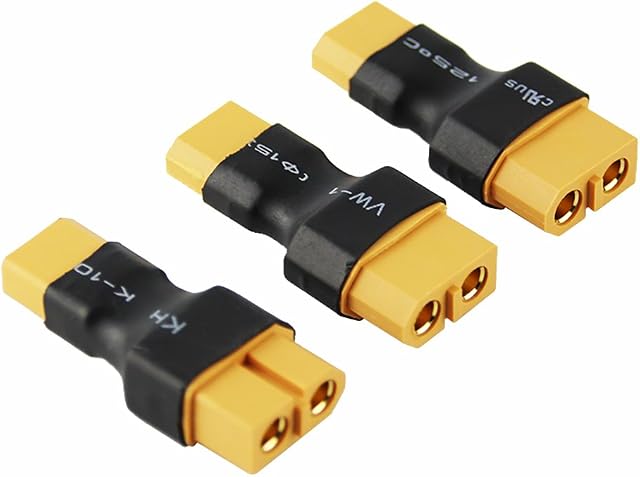 OliYin 3pcs/lot Male XT-30 to Female XT-60 Adapter for Drone FPV Wireless Connector(pack of 3)