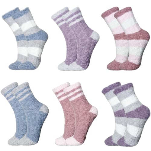 Image of Womens Fuzzy Socks, Cozy Fluffy Slipper Sock, Soft Winter Plush Socks Comfy Home Sleep Xmas Gift for Adults