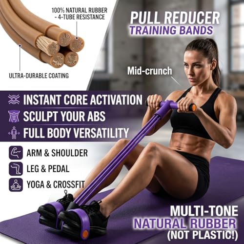 Image of I K IMPEX Pull Reducer Bands 4 Tubes Body Pedal Exerciser Yoga Crossfit Exercise, Arm Exercise, Body Building Training Men and Women (Multicolor) (P - 1 Pull Reducer)