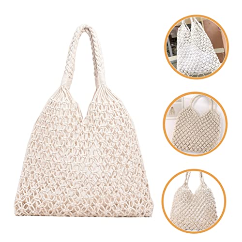 Women Crochet Beach Tote Bag Handwoven Large Shoulder Handbag for Travel Daily Use Stylish Woven Mesh Beach Bag2
