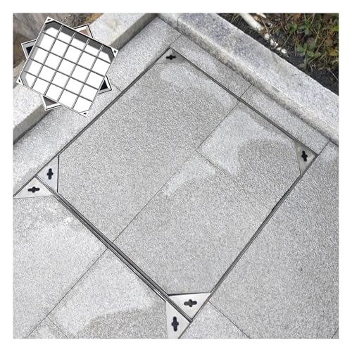 Couvercle de regard invisible en acier pour une terrasse épurée